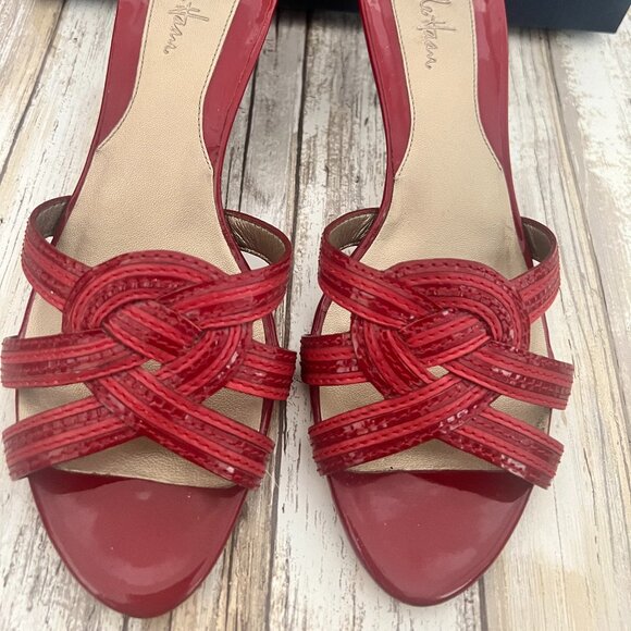 Cole Haan Women's Cranberry Red Open Toe Sandal/Heel - Picture 3 of 4